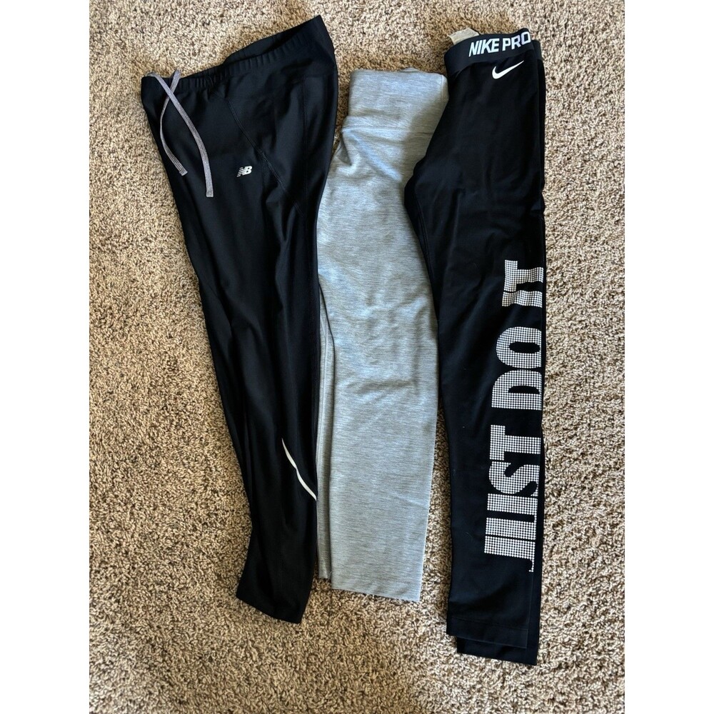 Running Pants Women’s Lot Of 3 Nike $ New Balance Black 2 Grey 1 Size Small